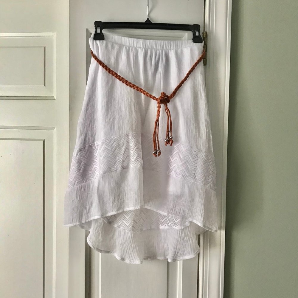 Ally B. Flowy White Skirt Girls size 14